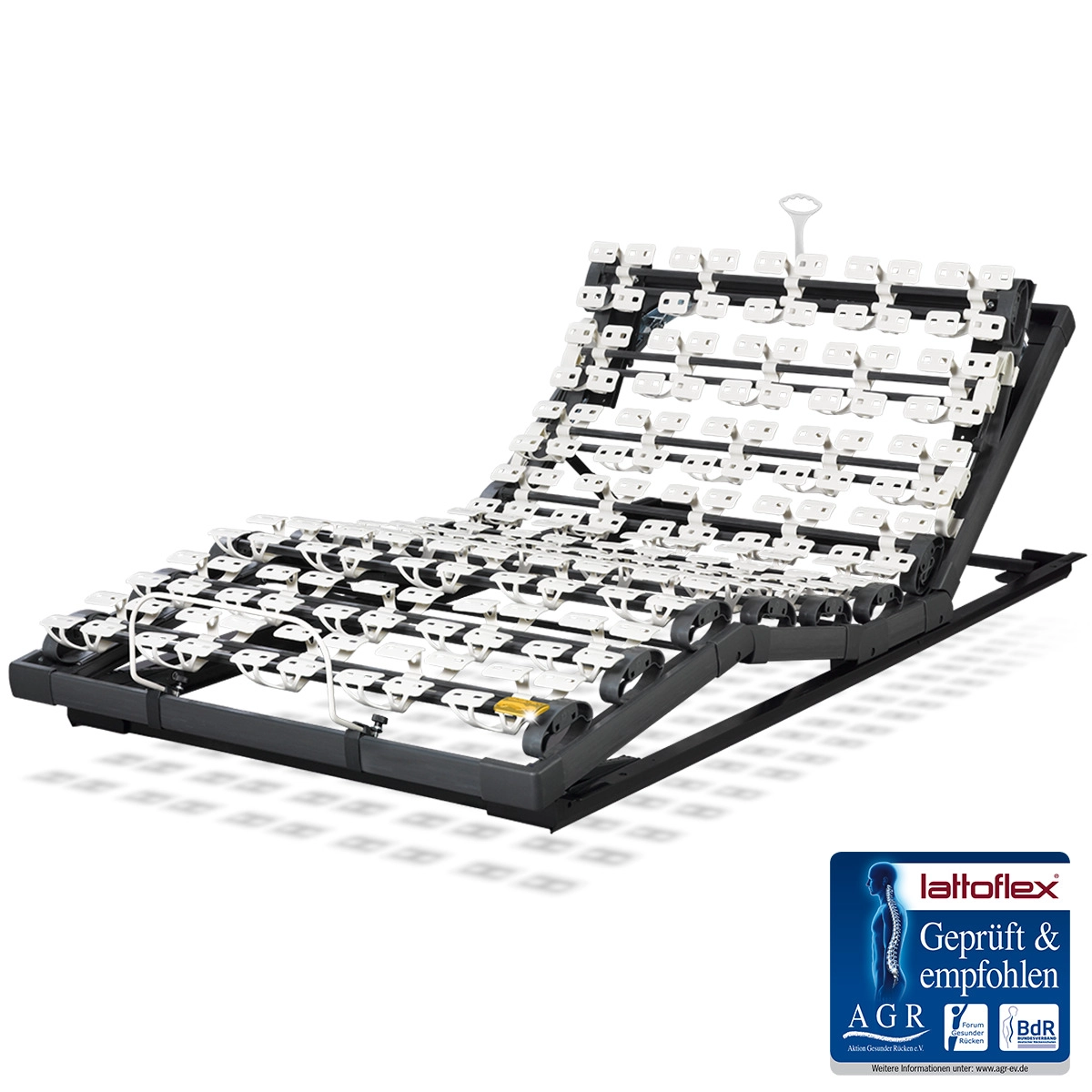 Lattoflex 282 und 283 und 284 Rahmen mit AGR ev Guetesiegel.